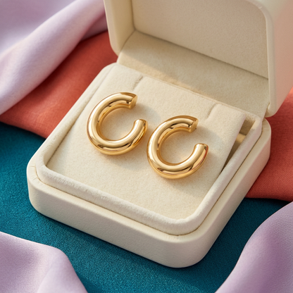 Gold-tone hoop earrings hero image