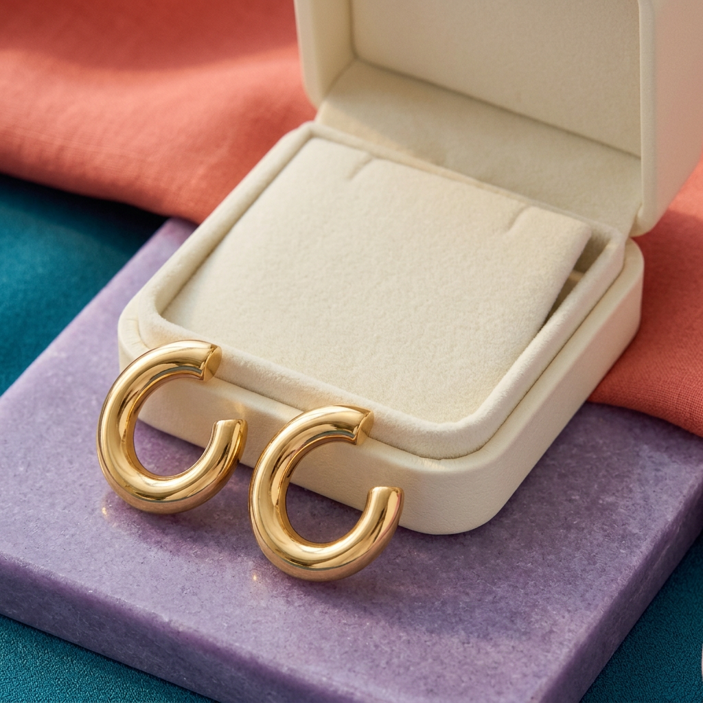 Gold-tone hoop earrings alternate hero
